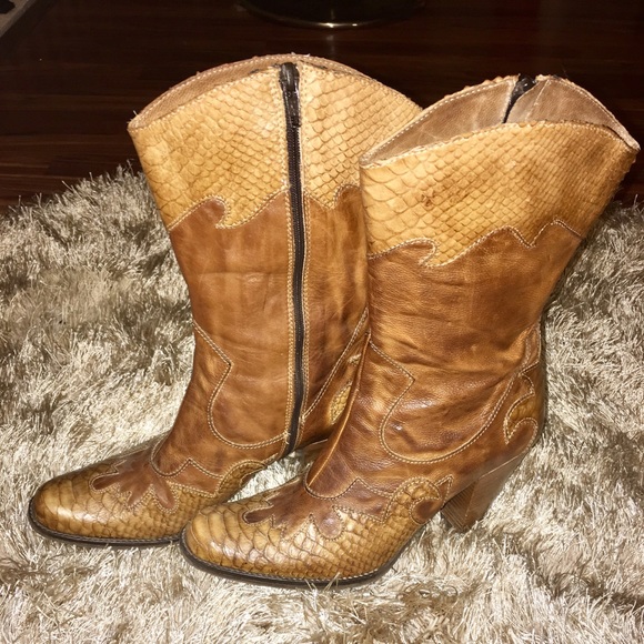 Sesto Meucci Shoes - Sesto Meucci AWESOME western snakeskin boots, 8